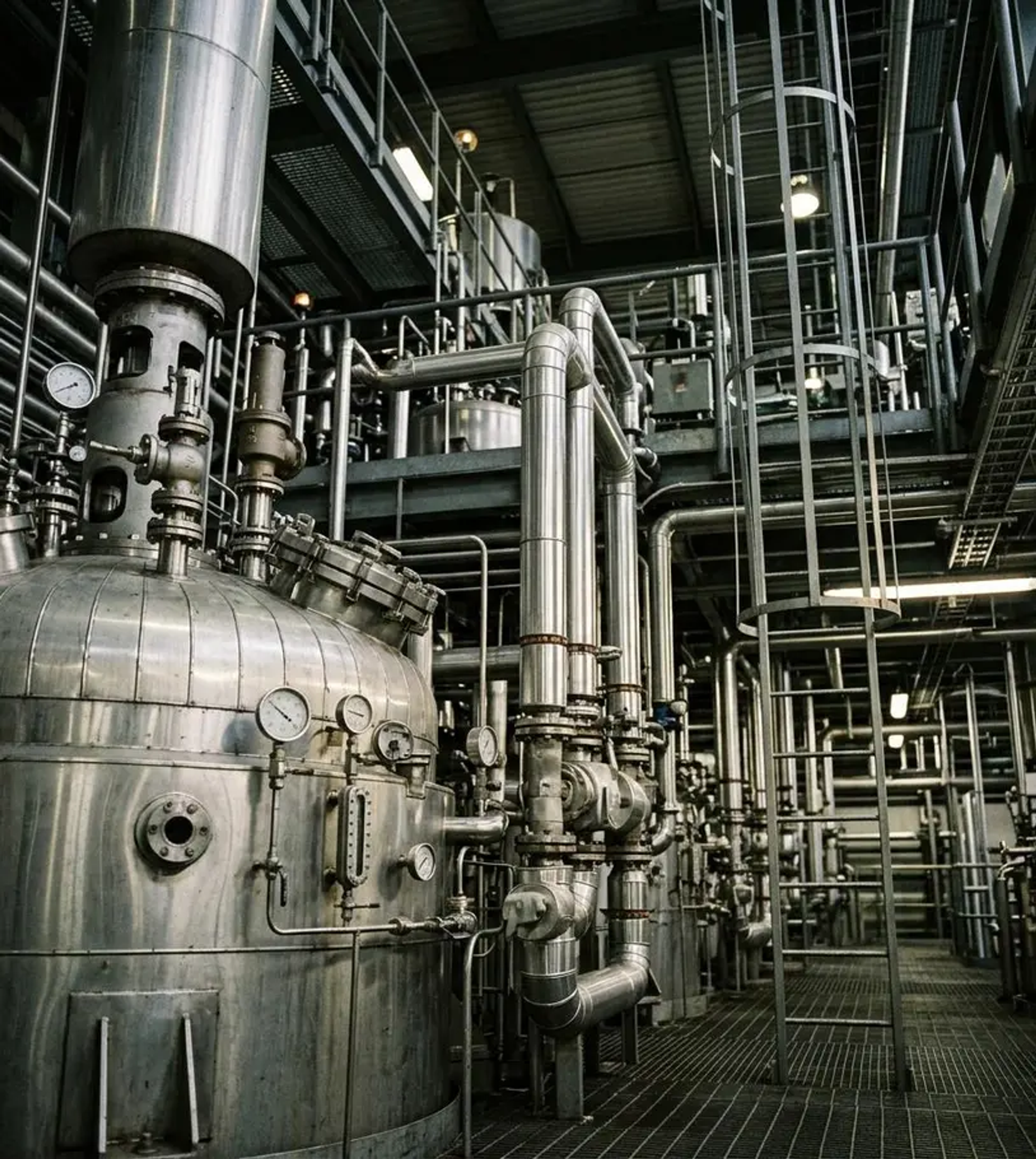 Oil-free compressor and desiccant dryer system at a chemical processing facility for instrument air