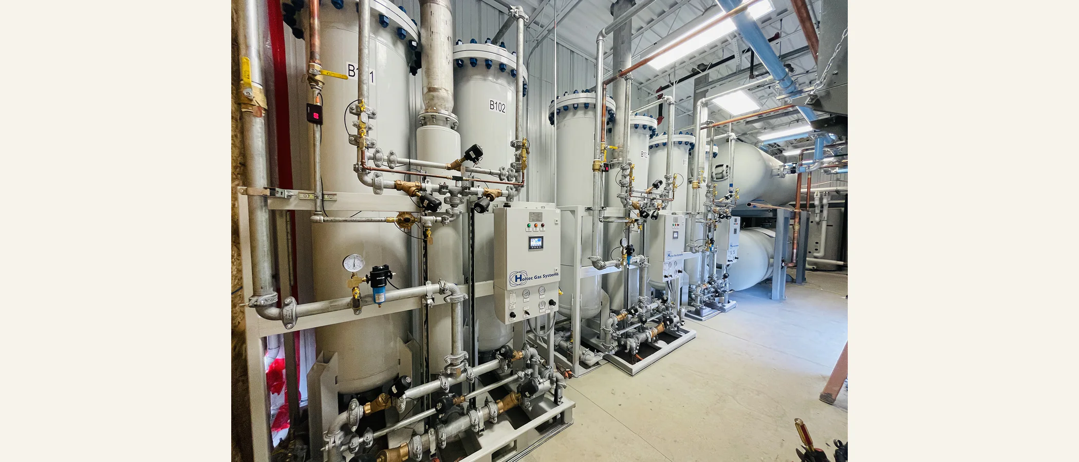 Nitrogen generation equipment installed in an industrial process area