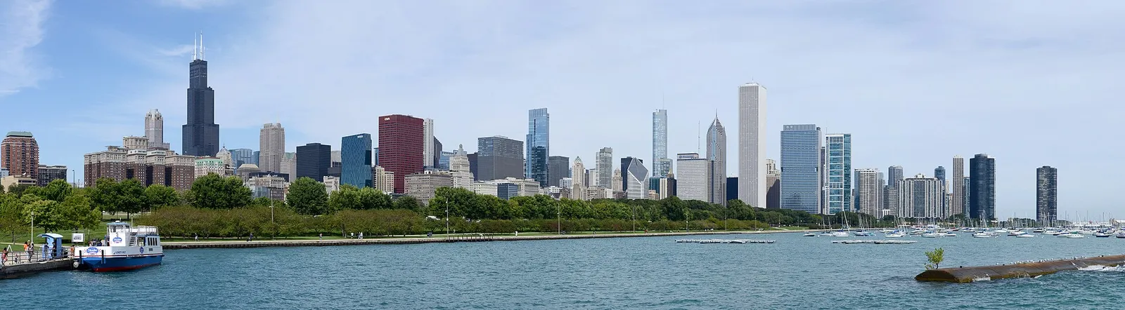 Chicago skyline across Lake Michigan