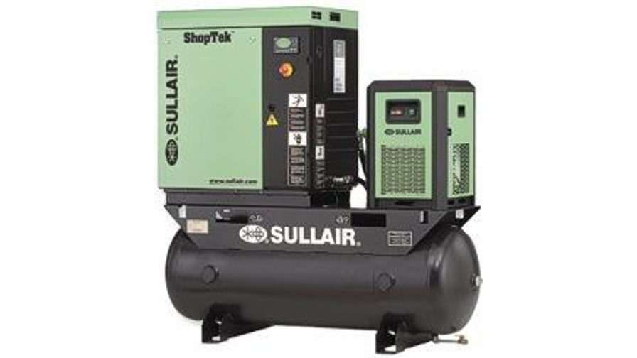 Sullair ShopTek rotary screw air compressor on tank